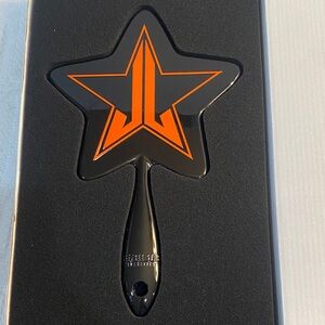 Jeffree Star Halloween Exclusive Black Magnifying Hand Mirror w Orange Star NIB